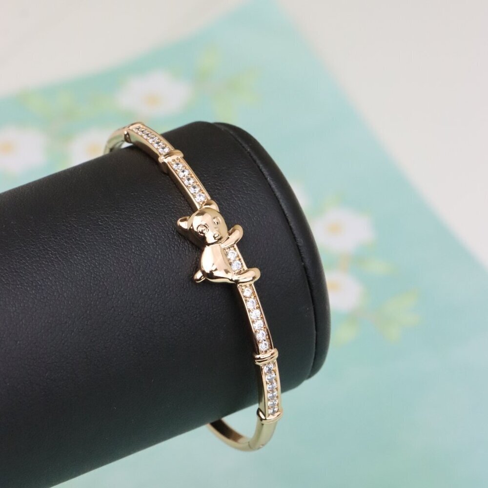 Charming Rose Gold Bangle with Adorable Bear Design, XPBL0527 - Picture 5 of 12